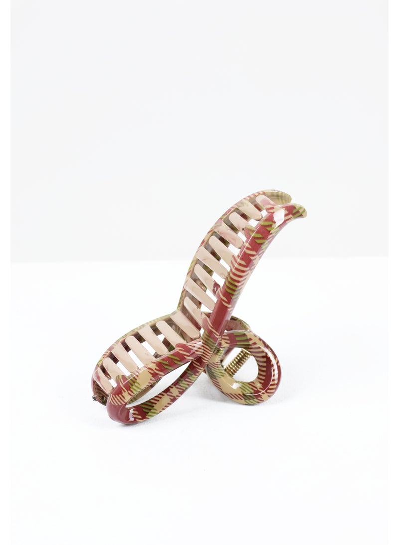 ZAAS Earthy Plaid Glossy Hair Claw Clip - Image 4