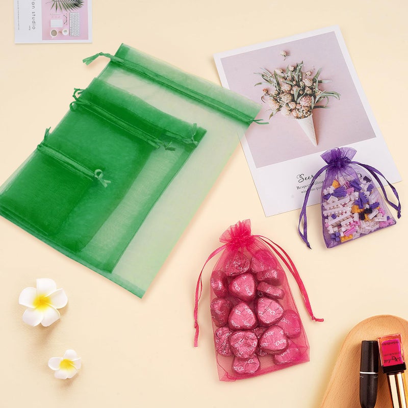 Crweety 50 Pcs Mixed Color Organza Bags 5X7 Inch  Small Gift Bags Small Mesh Bags Drawstring Goodie Bags For Wedding Party Favor Christmas - Image 5