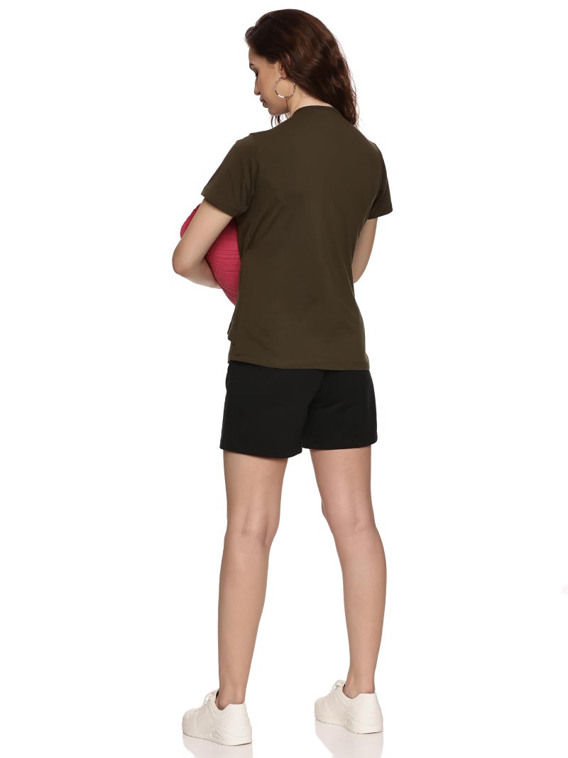 KIKWIT Maternity Feeding Tops Without Zip for Women, Feeding Coverup Pregnancy Tshirt,Feeding T-Shirt for Easy Nursing & Breastfeeding, Maternity Top Wear for Mothers (in, Alpha, 2XL, Green) - Image 3