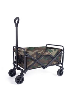 Arabest Folding Wagon, Collapsible Garden Cart with 360 Degree Swivel Wheels & Adjustable Handle, Outdoor Wagon for Garden Beach Grocery Camping(Camouflage)  - Image 1