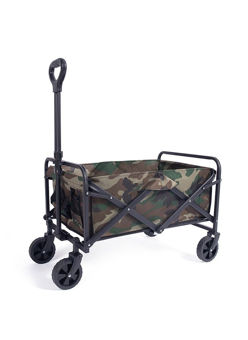 Arabest - Folding Wagon, Collapsible Garden Cart with 360 Degree Swivel Wheels & Adjustable Handle, Outdoor Wagon for Garden Beach Grocery Camping(Camouflage) - Image 1