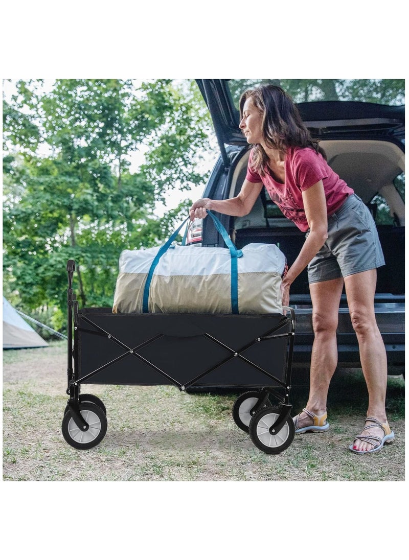 Arabest - Folding Wagon, Collapsible Garden Cart with 360 Degree Swivel Wheels & Adjustable Handle, Outdoor Wagon for Garden Beach Grocery Camping(Camouflage) - Image 1