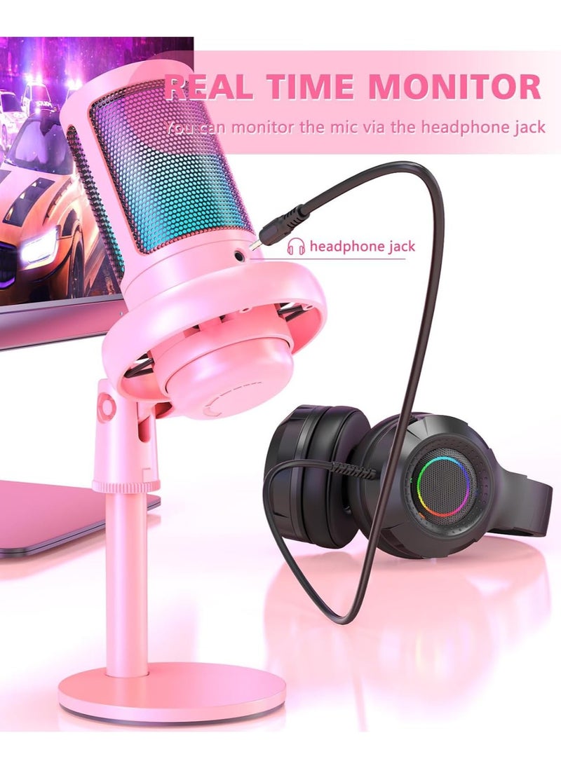 Generic RGB Gaming Microphone for PC/PS5 with Volume Controlling, Pop Filter, Gaming Mic with Quick Mute, Condenser Podcast Microphone for Streaming Twitch/Discord/YouTube  - Image 4