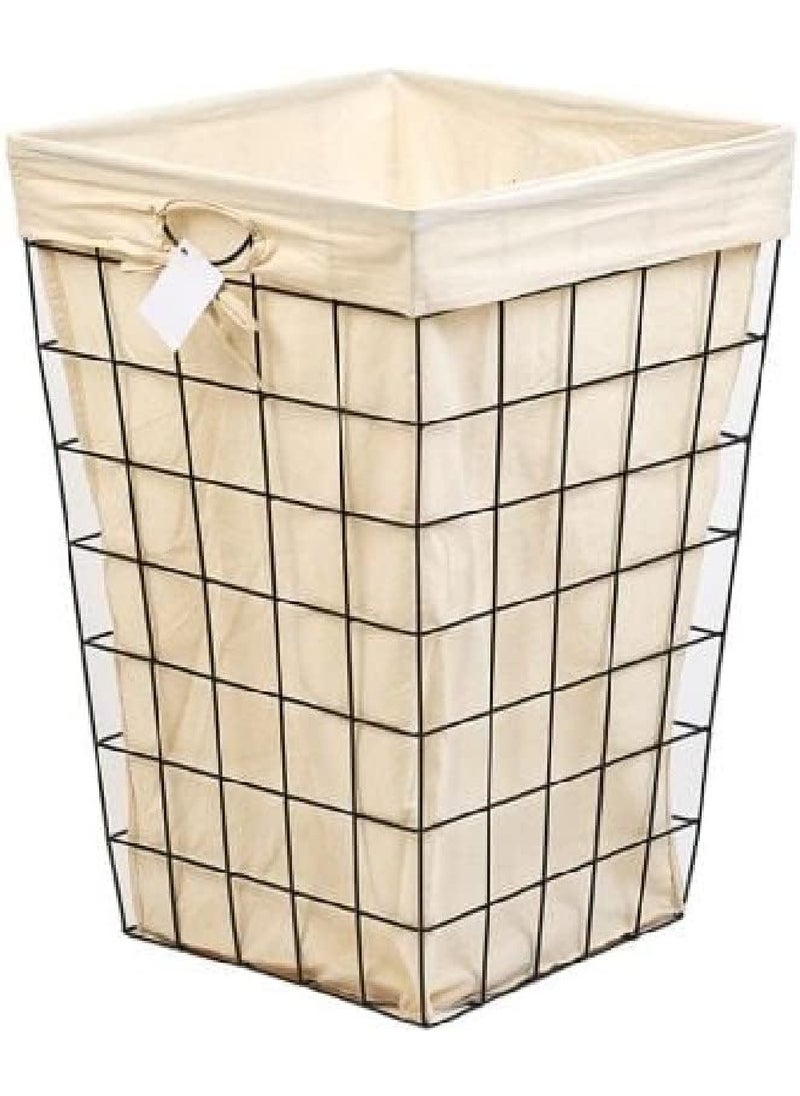 Homesmiths Square Metal & Fabric Laundry Basket 40 x 40 x 67 cm  - Image 2