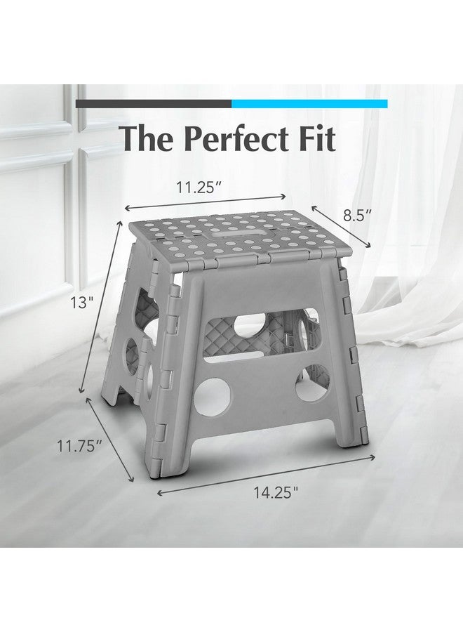 Handy Laundry Handy Laundry Folding Lightweight Step Stool is Sturdy Enough to Support Adults and Safe Enough for Kids. Opens Easy with One Flip. Great for Kitchen, Bathroom or Bedroom. (Grey - 13 inch)  - Image 5