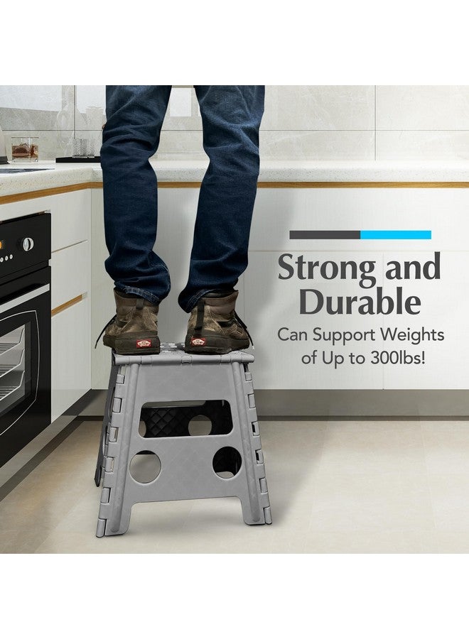 Handy Laundry Handy Laundry Folding Lightweight Step Stool is Sturdy Enough to Support Adults and Safe Enough for Kids. Opens Easy with One Flip. Great for Kitchen, Bathroom or Bedroom. (Grey - 13 inch)  - Image 4