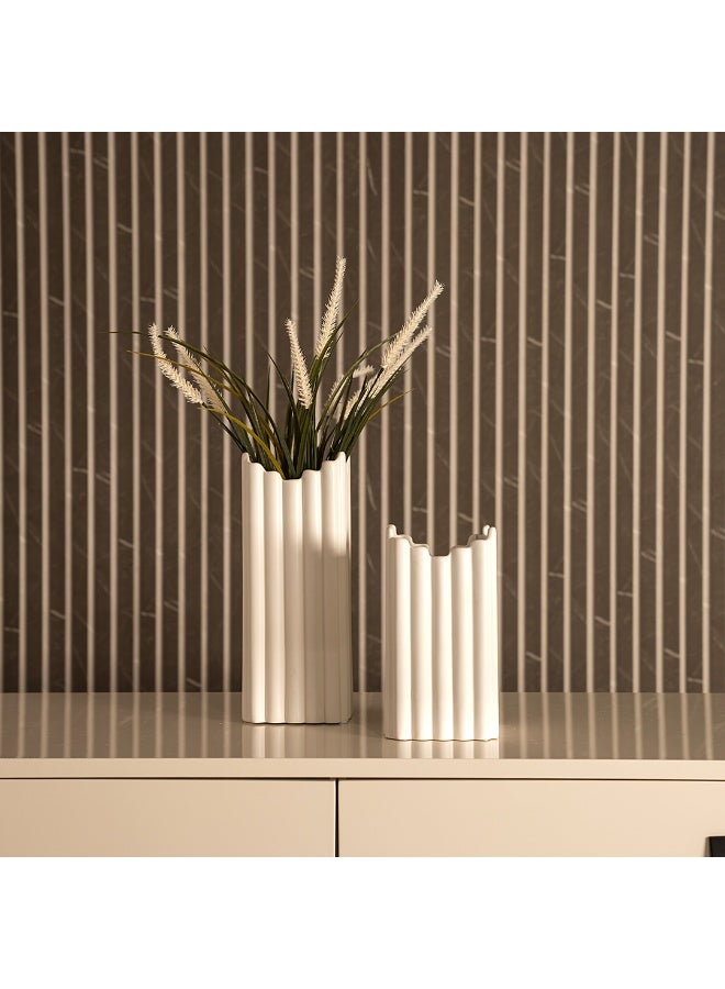 ROYAL FURNITURE Blenka ceramic white vase 12 x 12 x 22cm  - Image 2