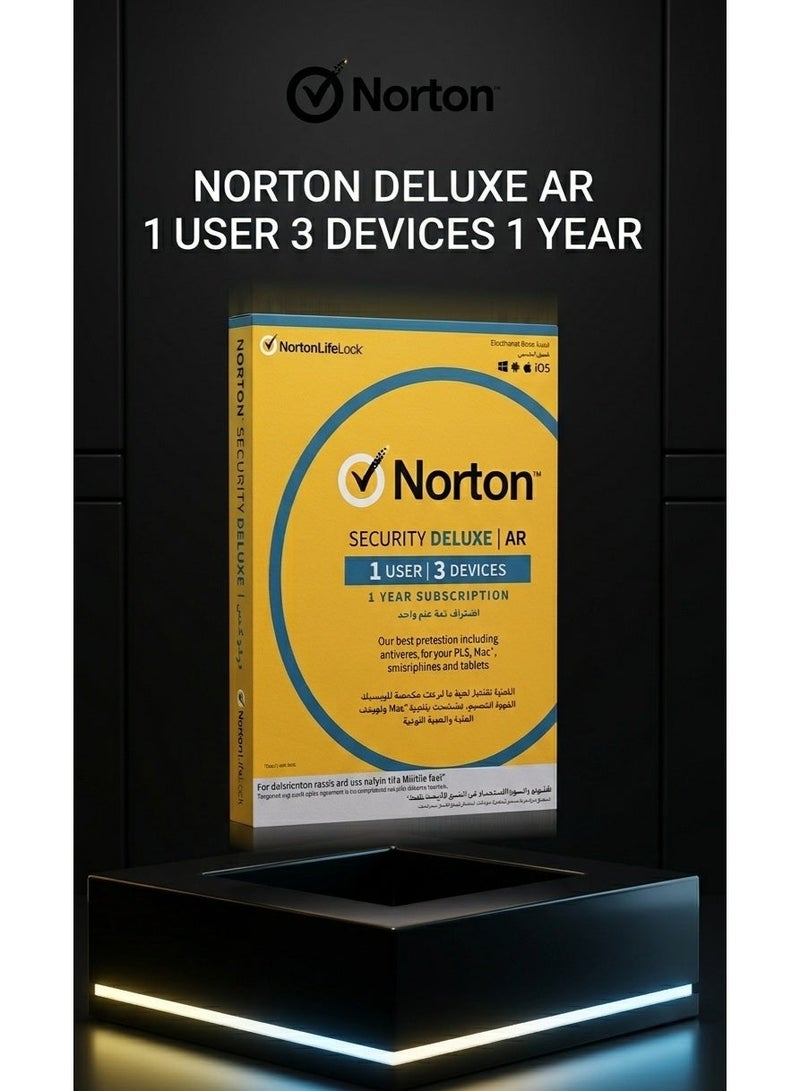 Norton by Symantec Deluxe 3.0 AR - 1 User 3-Devices 1 Year - Image 1