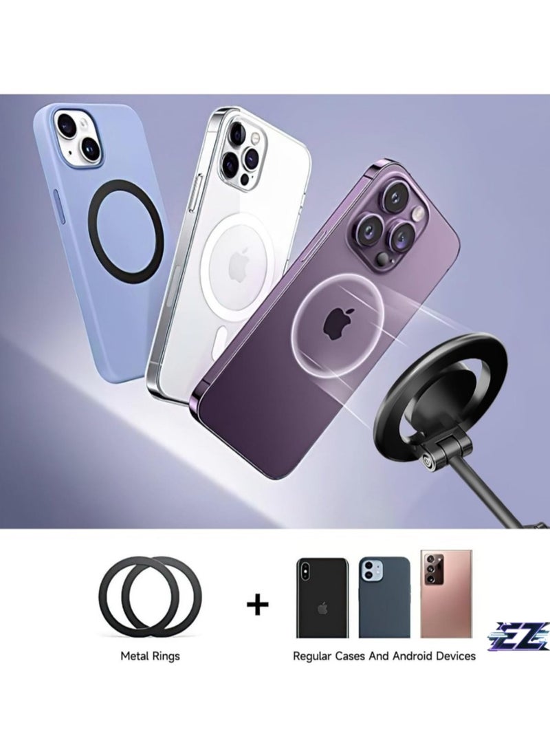 ELTRAZONE "Magnetic Car Mount – 360° Rotation All-Metal Magnetic Phone Holder, Strong Magnets for iPhone 15/14/13 Pro Max Plus & All Smartphones, Car Dash Mount"  - Image 2