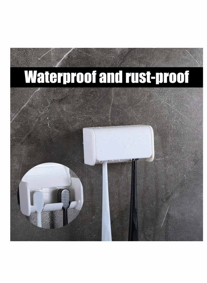 KASTWAVE Toothbrush Holder Wall Mounted with Cover for Bathroom, 2 Pieces Self Adhesive Toothbrushes Holder for Dorm Bathrooms and Shower, Holds 4 Toothbrushes - Image 4