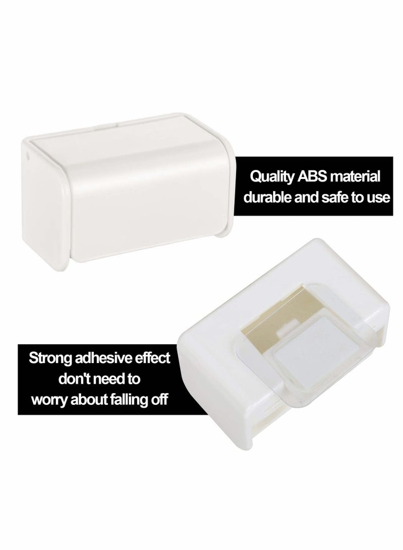 KASTWAVE Toothbrush Holder Wall Mounted with Cover for Bathroom, 2 Pieces Self Adhesive Toothbrushes Holder for Dorm Bathrooms and Shower, Holds 4 Toothbrushes - Image 3