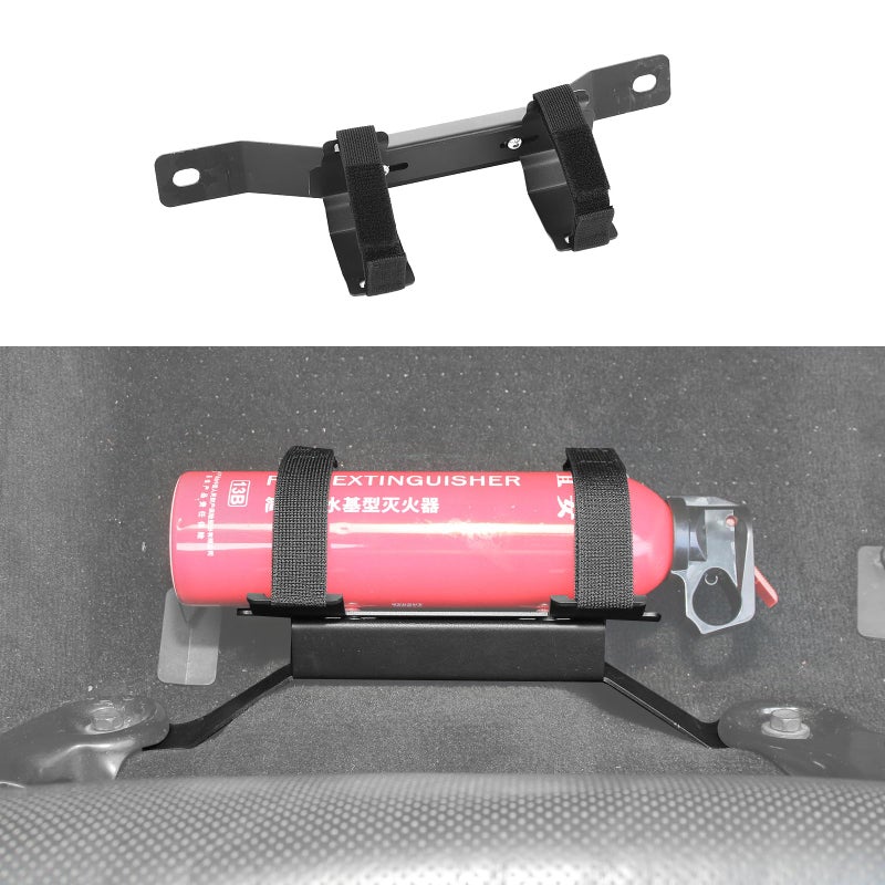 CheroCar for Dodge RAM 20092017 Fire Extinguisher Holder Mount CoPilot Seat Under Adjustable Roll Bar Fire Extinguisher Holder Accessories IronBinding 4PCS Black - Image 2