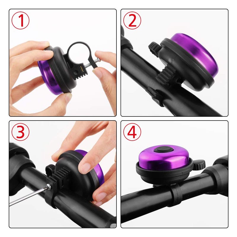 accmor Accmor Classic Bike Bell, Aluminum Bicycle Bell, Loud Crisp Clear Sound Bicycle Bike Bell for Adults Kids  - Image 4