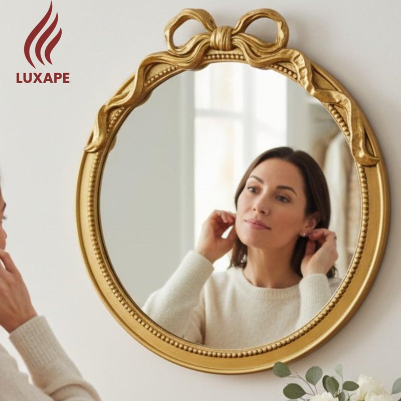Luxape 24-Inch Gold Bow Resin Mirror â€“ Perfect Decorative Accent for Nursery and Elegant Baby Room Decor (Gold, 26x24in) - Image 3