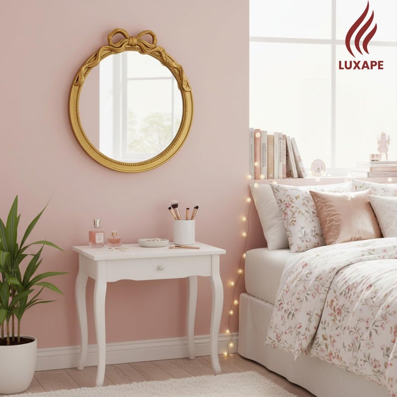 Luxape 24-Inch Gold Bow Resin Mirror â€“ Perfect Decorative Accent for Nursery and Elegant Baby Room Decor (Gold, 26x24in) - Image 2
