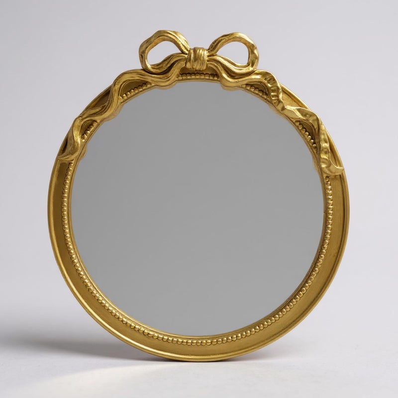Luxape 24-Inch Gold Bow Resin Mirror â€“ Perfect Decorative Accent for Nursery and Elegant Baby Room Decor (Gold, 26x24in) - Image 1