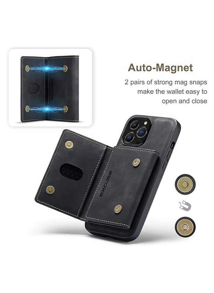 Excuses - 2 in 1 iPhone cases for 14 pro Max with detachable Magnetic wallet Premium Quality - Black - Image 1