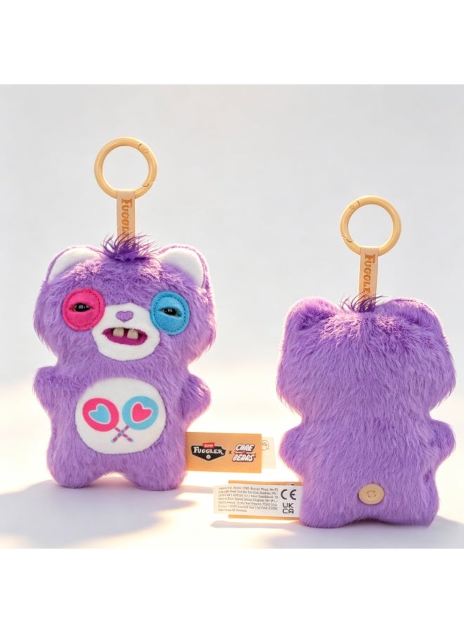 Fuggler x Care Bears Share Bear Plush Keychain - Quirky and Adorably Ugly Bear with Teeth - Bag Charm Keychain - Image 1