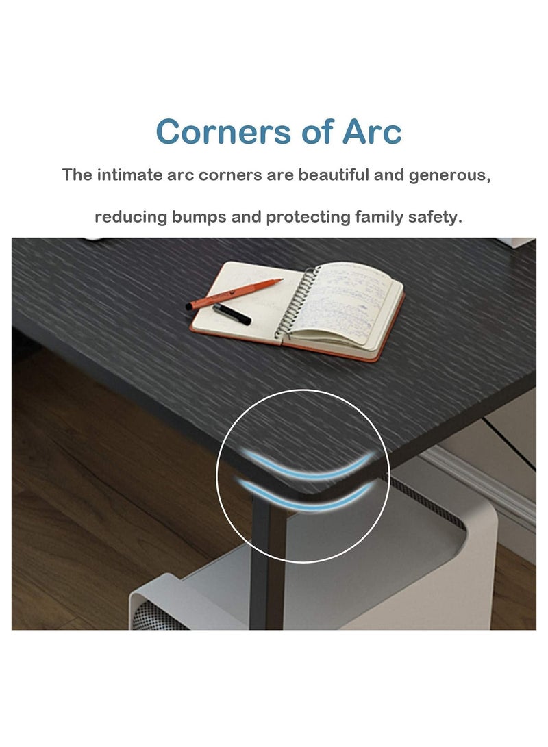 AGD Study desk with storage shelving unit suitable for home and office in modern black style - Image 3