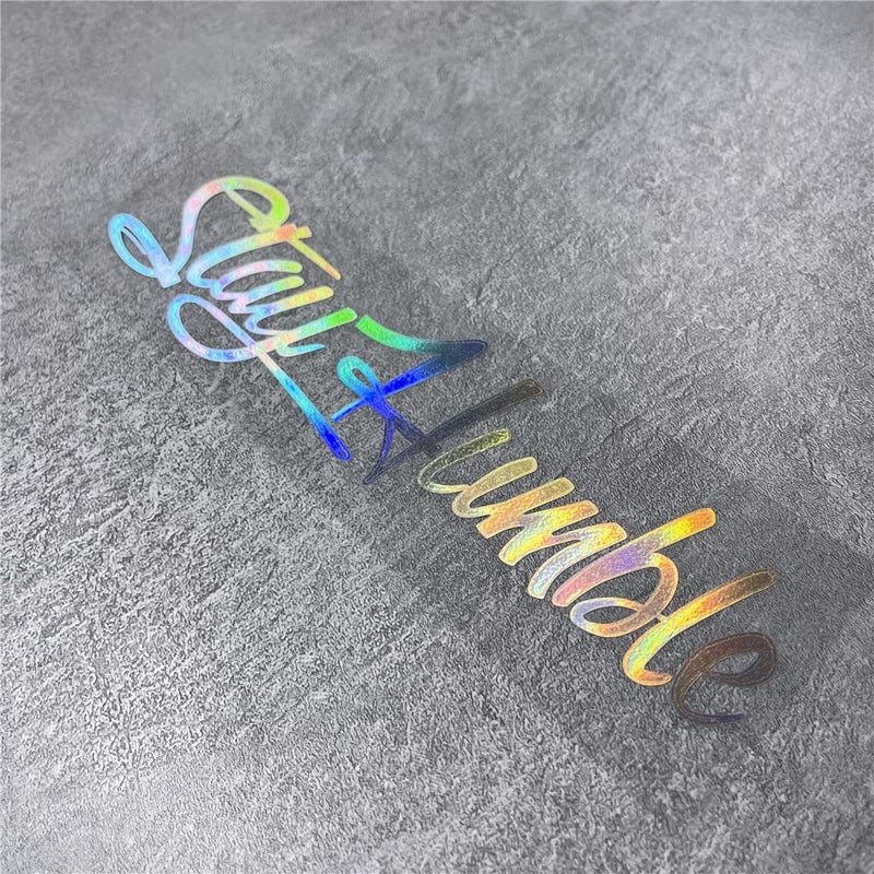 DXYMOO Car Stickers for Stay Humble Auto Front Rear Windshield Window Decal Vans Truck Window Tail Decoration Laser 500x125mm - Image 3