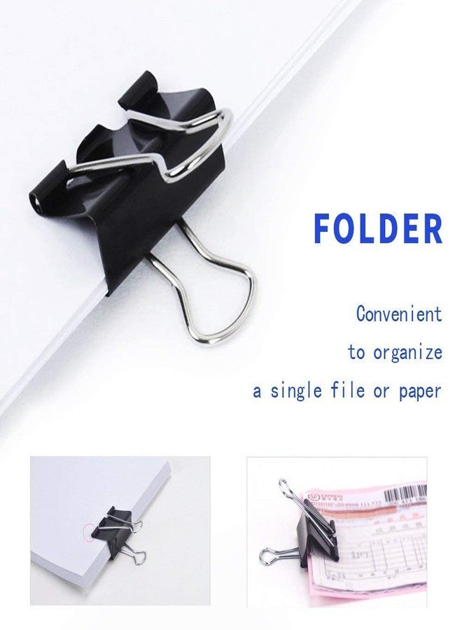 TULMAN 12 Pcs Binder Clip 32mm Paper Clips for Notes Letter Paper Holding Clamp for Office, School, College - Black - Image 3