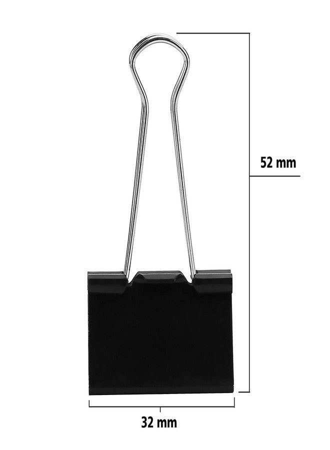 TULMAN 12 Pcs Binder Clip 32mm Paper Clips for Notes Letter Paper Holding Clamp for Office, School, College - Black - Image 2