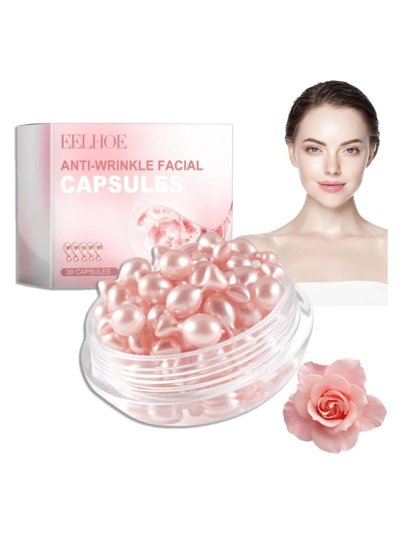 EELHOE Facial Serum Capsules, Vitamin E Capsules for the Face, Hyaluronic Acid Serum Capsules, Anti-Aging Serum for Face, Active Skin Repair, Supports Facial Skin Brightening and Repairs Dark Spots 30pcs - Image 1