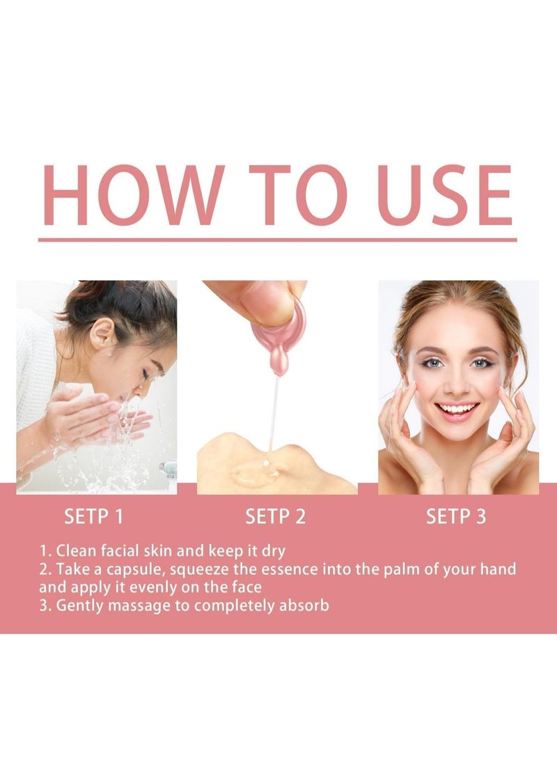 EELHOE Facial Serum Capsules, Vitamin E Capsules for the Face, Hyaluronic Acid Serum Capsules, Anti-Aging Serum for Face, Active Skin Repair, Supports Facial Skin Brightening and Repairs Dark Spots 30pcs - Image 5