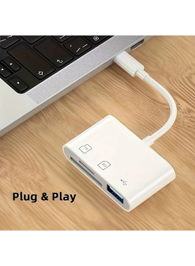 3 في 1 محول USB OTG قارئ بطاقات لآيفون نقل بيانات عالي السرعة - Image 3