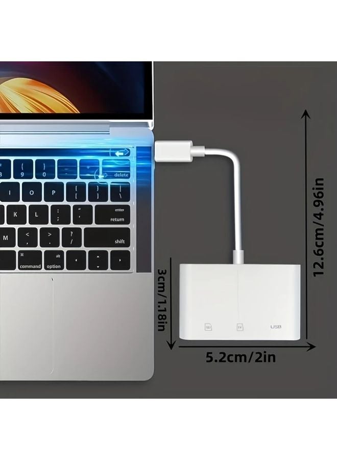 3 في 1 محول USB OTG قارئ بطاقات لآيفون نقل بيانات عالي السرعة - Image 2