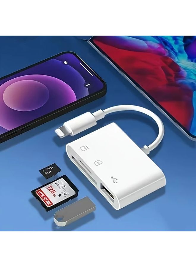 3 في 1 محول USB OTG قارئ بطاقات لآيفون نقل بيانات عالي السرعة - Image 1