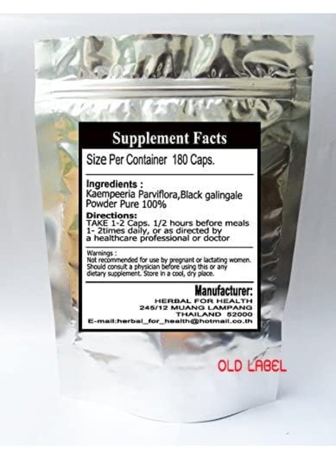 Generic Kaempferia Parviflora-Black Ginger-Black Galangal-Krachai Dum In Thai 500 Mg. 180 Caps.From Thailand  - Image 4