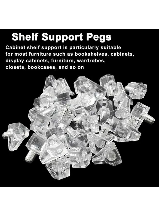 30pcs Clear Plastic Shelf Support Clips with Metal Inserts for Cabinet Storage Organization - Image 5