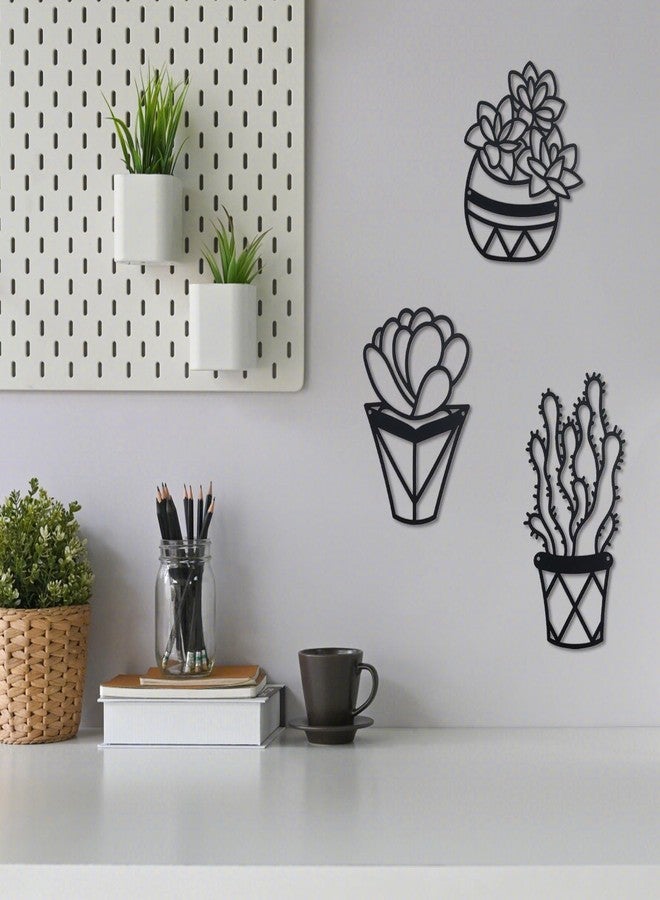 OYEFLY Cactus Metal Wall Art,Modern Metal Wall Decors Plant (3 Pcs) - Image 4