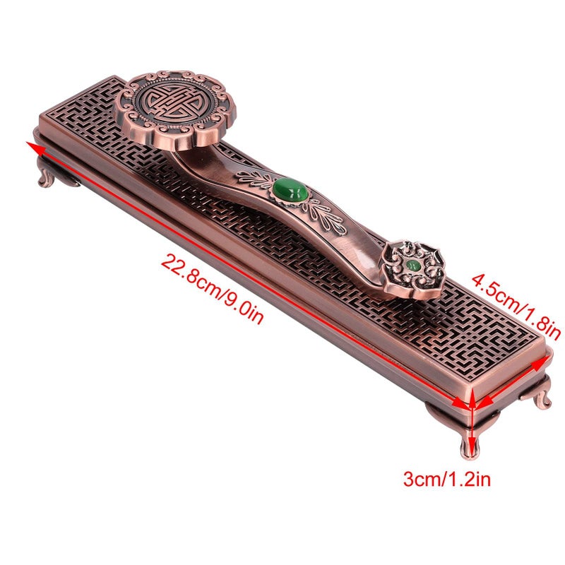 Purple Bronze Incense Holder Metal Stand Exquisite Carving Home Decoration Meditation Yoga Sticks - Image 3