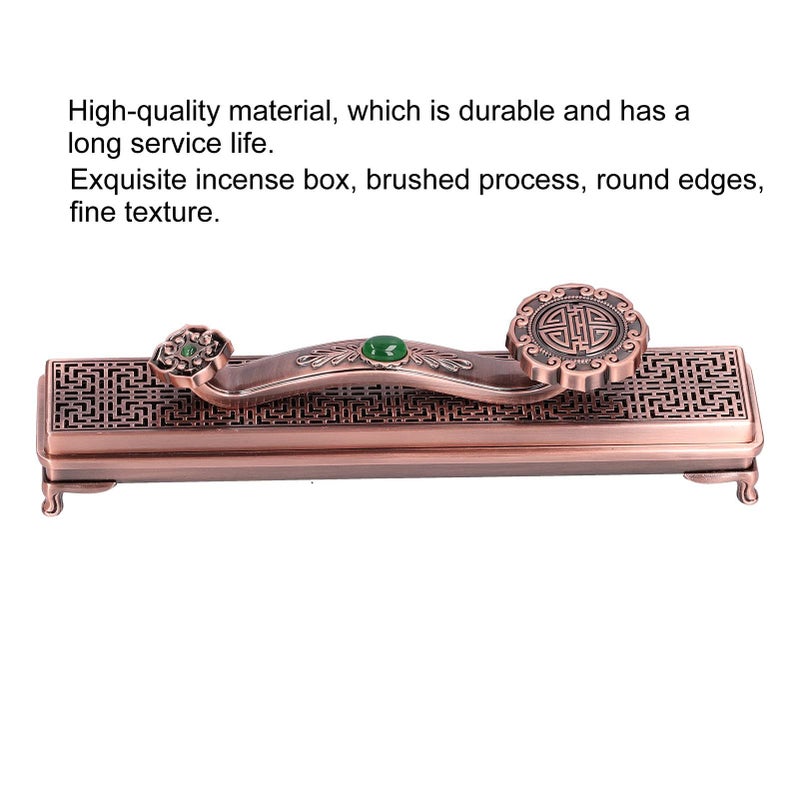 Purple Bronze Incense Holder Metal Stand Exquisite Carving Home Decoration Meditation Yoga Sticks - Image 4