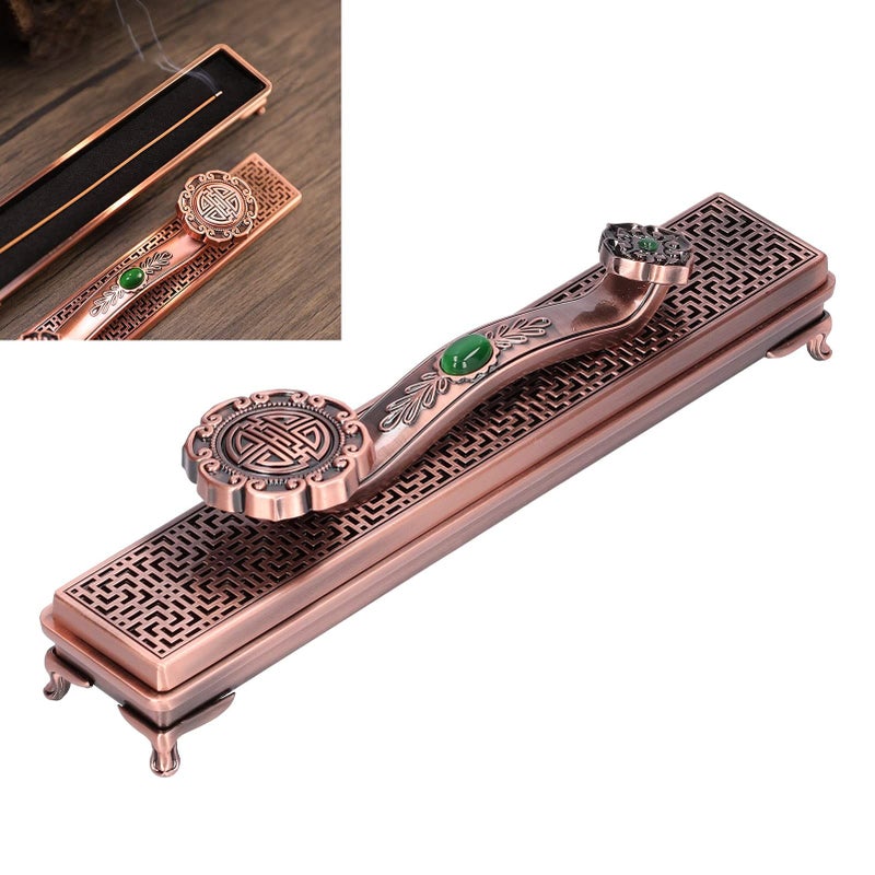 Purple Bronze Incense Holder Metal Stand Exquisite Carving Home Decoration Meditation Yoga Sticks - Image 5