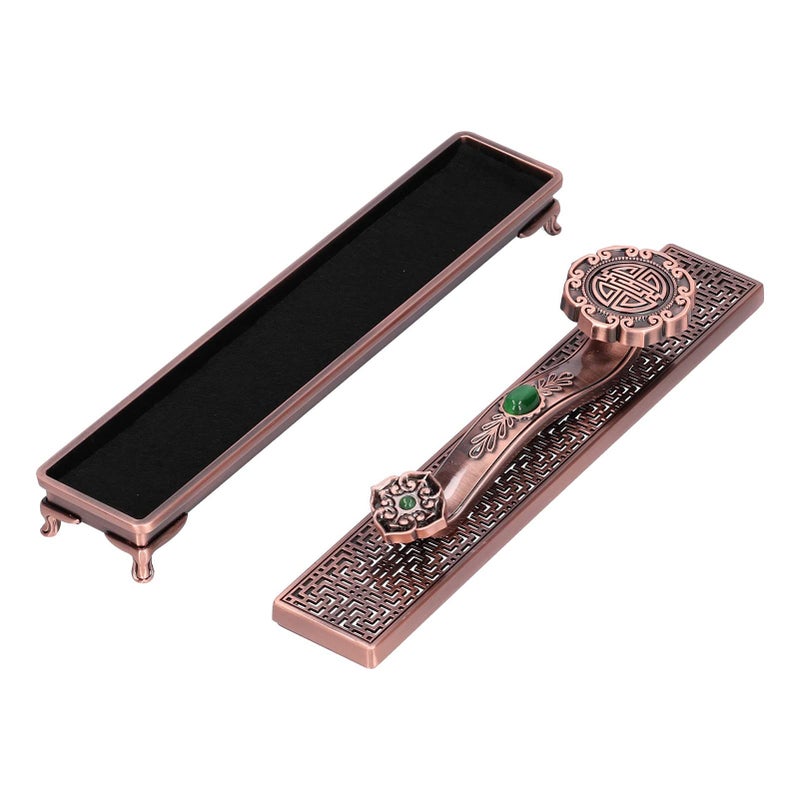 Purple Bronze Incense Holder Metal Stand Exquisite Carving Home Decoration Meditation Yoga Sticks - Image 2