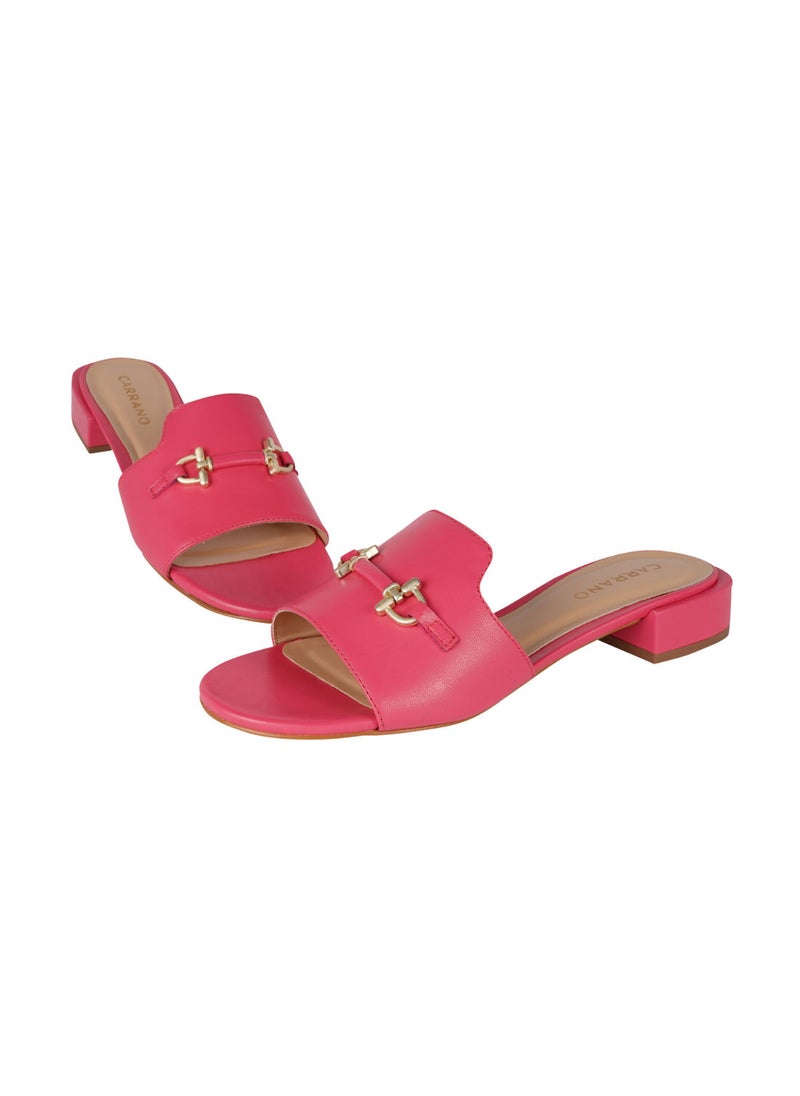 CARRANO - Carrano Ladies Open Mule Chain Strap Low Block Heel 355004C Cab0723 - Image 1