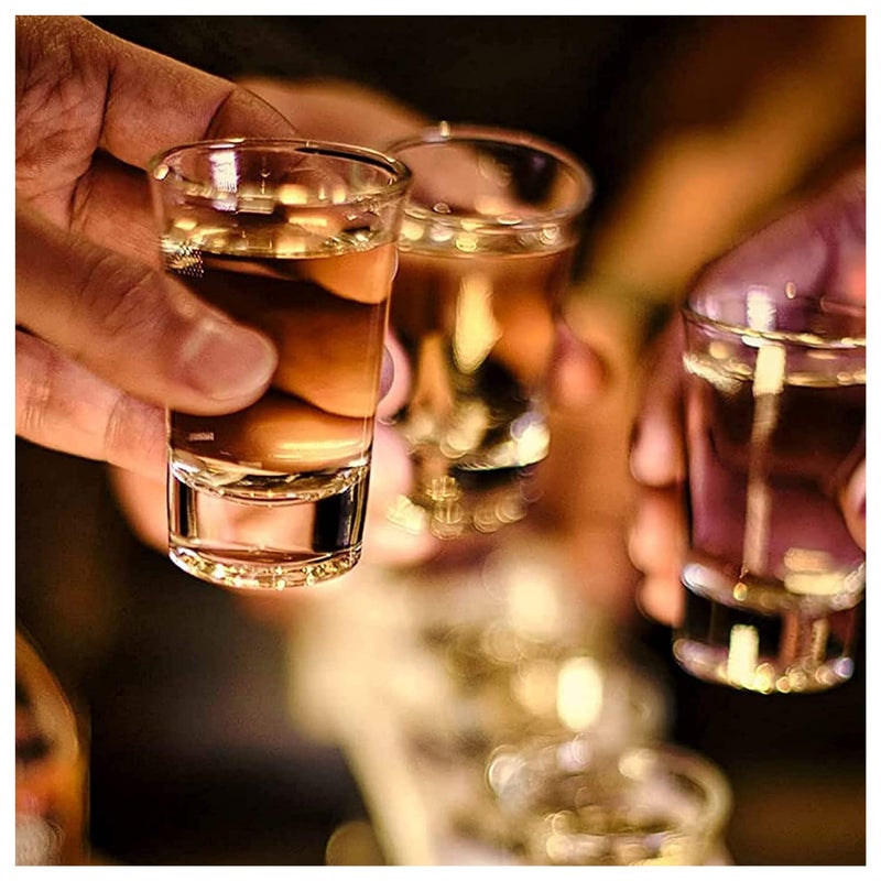 MUAC Premium Heavy Base Shot Glass Set Whisky Shot Glass 35 ML Liquor Glass Spirits Glass Mini Glass Cups Double Side Cordial Glass Tequila Cups Small Glass Shot Cups Pack of 4 - Image 3
