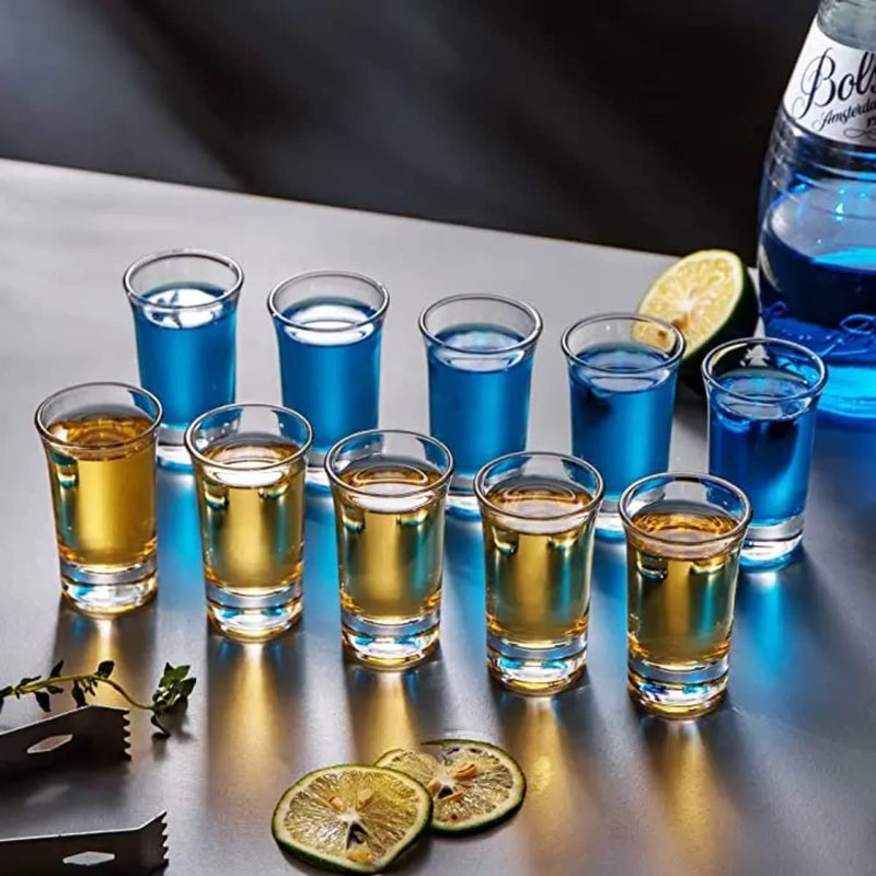 MUAC Premium Heavy Base Shot Glass Set Whisky Shot Glass 35 ML Liquor Glass Spirits Glass Mini Glass Cups Double Side Cordial Glass Tequila Cups Small Glass Shot Cups Pack of 4 - Image 4