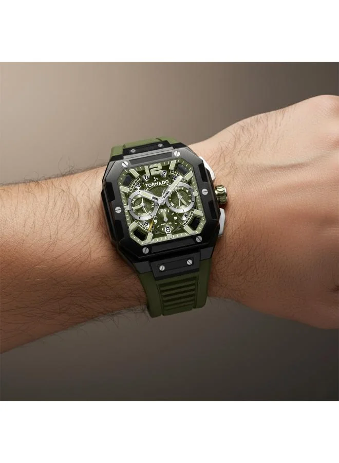Tornado  Men's FKM strap Multi Function Watch T26101-BFHH - 44mm mm for Men | Best Price UAE