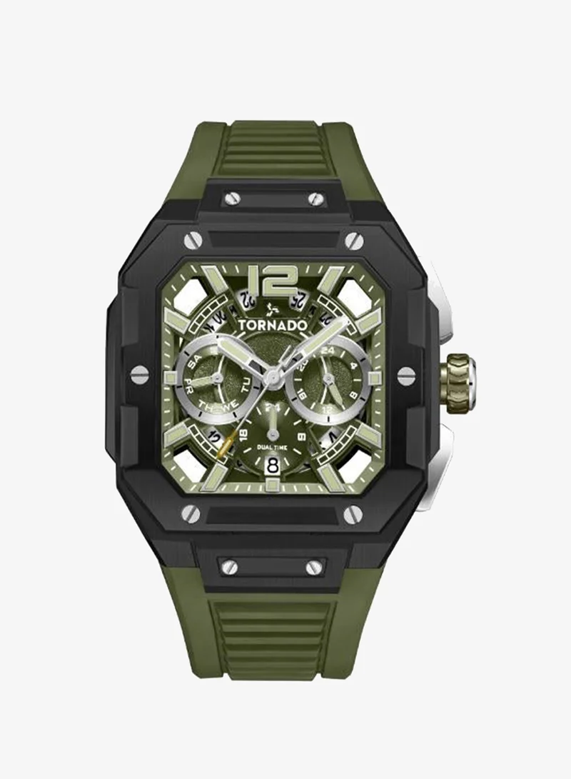 TORNADO Men's FKM strap Multi Function Watch T26101-BFHH - 44mm mm