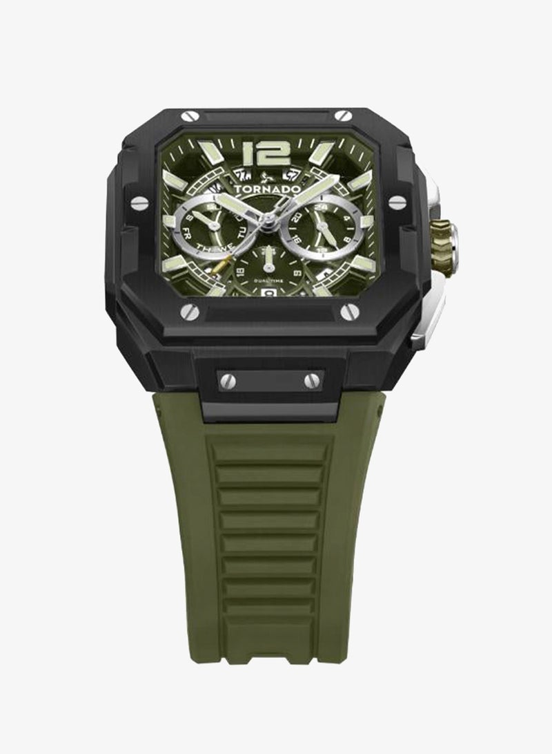 TORNADO Men's FKM strap Multi Function Watch T26101-BFHH - 44mm mm - Image 3