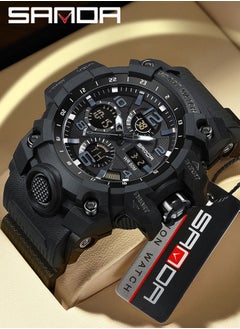 Sanda SANDA G- Style Sports Military Men's Watches Waterproof Dual Display Quartz Wristwatch For Male Clock Stopwatch  - Image 1
