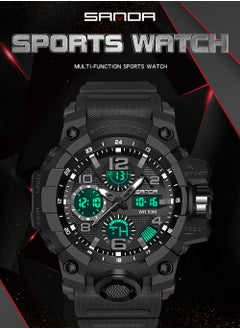 Sanda SANDA G- Style Sports Military Men's Watches Waterproof Dual Display Quartz Wristwatch For Male Clock Stopwatch  - Image 4