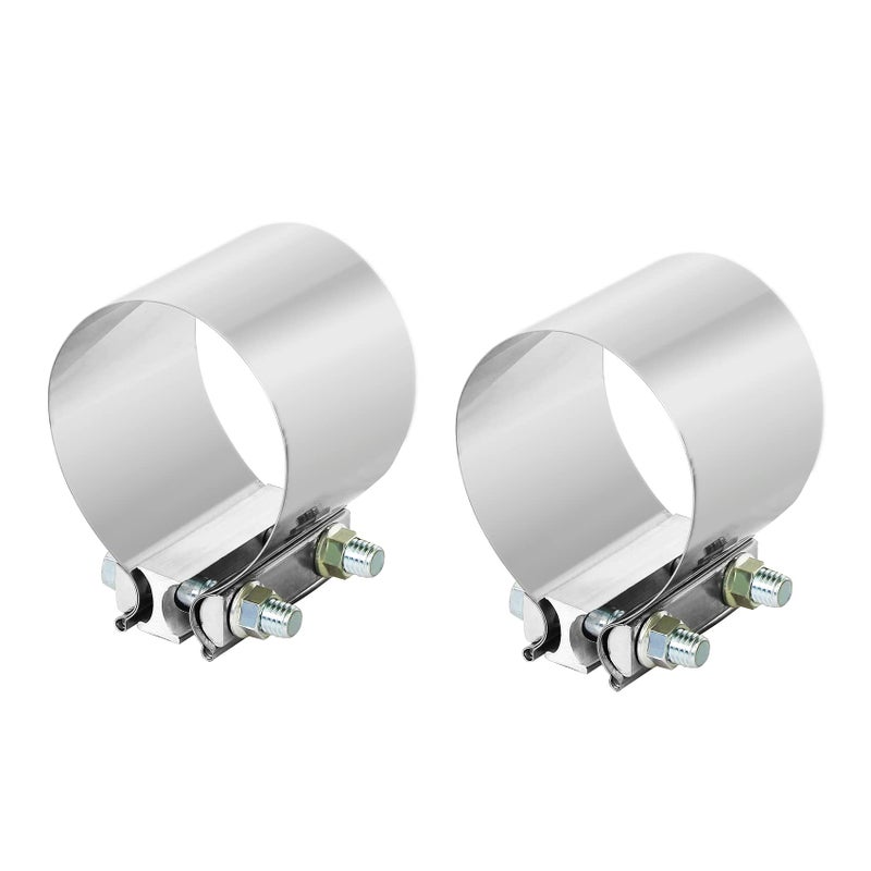 35 Inch 35 Butt Joint Exhaust Band Clamp Sleeve Stainless Steel 2pcs