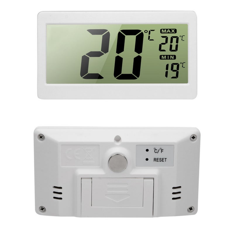 Digital Temperature & Humidity Meter: White Mini Accurate Measurement Tool - LCD Large Screen Convertible Celsius Fahrenheit Indicator with Comfort Icon for Indoor Outdoor Environment Monitoring - Image 4