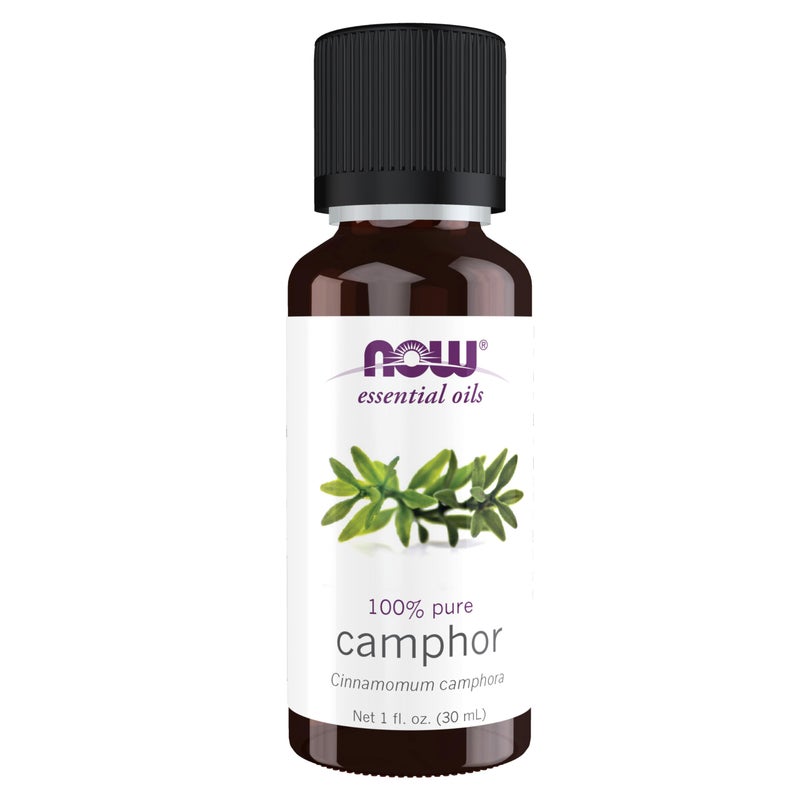 Now Foods زيوت NOW الأساسية، زيت الكافور، رائحة عطرية كافورية، 100% نقية ومختبرة للصفاء، نباتية، غطاء مقاوم للأطفال، 1 أونصة - Image 1