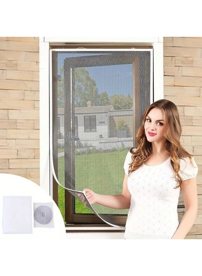 1pc No Drill Adhesive Window Screen Pet Insect Protection Breathable Fiberglass Indoor Outdoor - Image 1